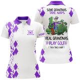 Maxcorners Women Golf Polo Shirts Custom Real Granmas Play Golf Take Nap, Golf Gift For Grandma