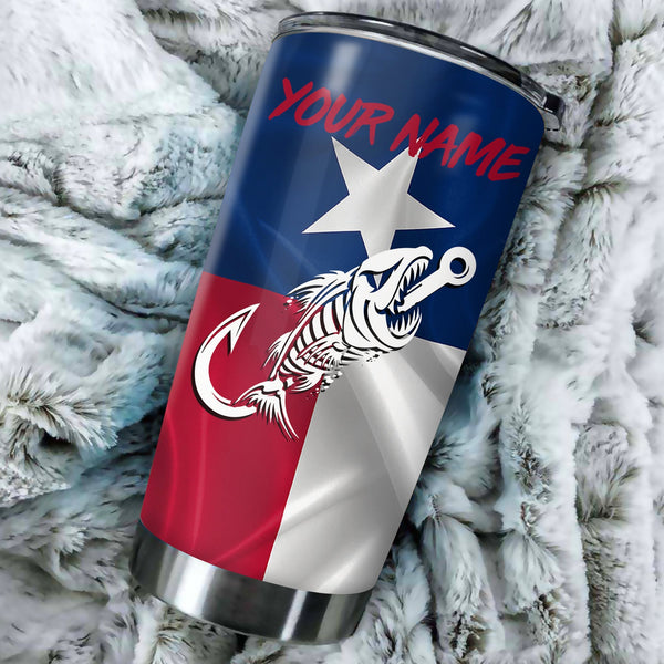 Maxcorners Texas fishing Skull Stainless Steel Fishing Tumbler Customize Name