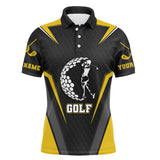 Maxcorner Customized Name Black Golf 3D Polo Shirt