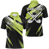 MaxCorners Golfs Green And Black  Customized Name 3D Polo Shirt For Men