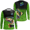 Maxcorners Custom green Largemouth Bass Fishing Jerseys, personalized bass fishing tournament Long sleeve shirt LM0201