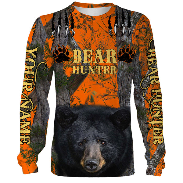 Maxcorners Black Bear Hunting Customize Name 3D Shirts