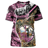 Maxcorners Deer Hunting Pink Camo Custom Name 3D All over print shirts, personalized hunting appare LM2608