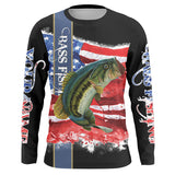 Maxcorners Beautiful Bass Fishing American Flag Patriotic Customize Name 3D Shirts