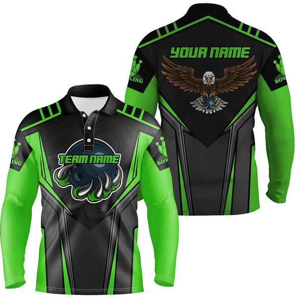 Maxcorners Green Bowling Eagle Customized Name And Team Name 3D Shirt