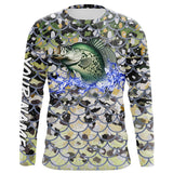 Maxcorners Crappie Fishing crappie scales customize name performance UV protection long sleeves fishing shirts  LM2408