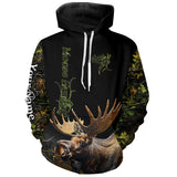Maxcorners Moose Hunting Green Camo 3D All Over print shirts personalized hunting apparel LM2608