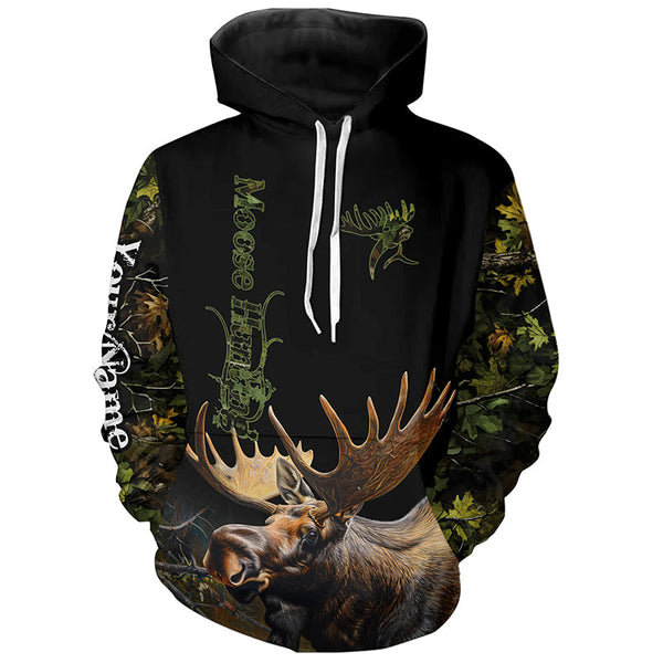 Maxcorners Moose Hunting Green Camo 3D All Over print shirts personalized hunting apparel LM2608