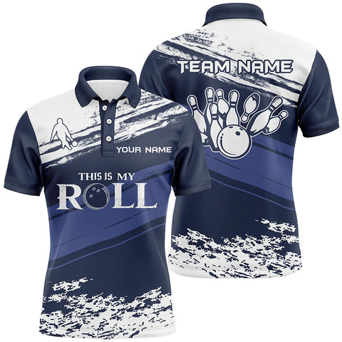 Maxcorners Bowling Navy And White Team Customized Name And Team Name 3D Shirt