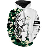 Maxcorners Deer hunting tattoos green camo custom name all over print hunting Shirts - Hunting gifts for him LM2608