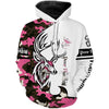 Maxcorners Deer hunting tattoos pink camo custom name all over print hunting Shirts - Hunting gifts LM2608