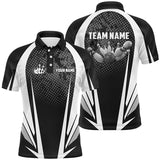 Maxcorners Bowling Ball And Pins Black And White Customized Name And Team Name 3D Shirt