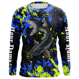 Maxcorners Catfish fishing green blue camo Custom UV protection performance long sleeve fishing jerseys MT2108