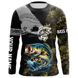 Maxcorners Largemouth Bass Fishing Camo UV protection custom long sleeve fishing apparel, Bass fishing jerseys MT2108