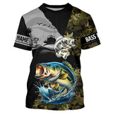 Maxcorners Largemouth Bass Fishing Camo UV protection custom long sleeve fishing apparel, Bass fishing jerseys MT2108