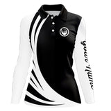 Maxcorners Mens polo golf shirts custom name black and white golf shirt, team golf shirts mens