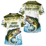 Maxcorners Largemouth bass fishing green scales UV protection custom hooded sun shirt, Bass fishing jerseys  LM0607