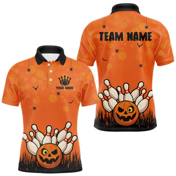Maxcorners Blue flame lightning thunder Bowling polo, quarter zip shirts for men custom Bowling team jerseys LM1903