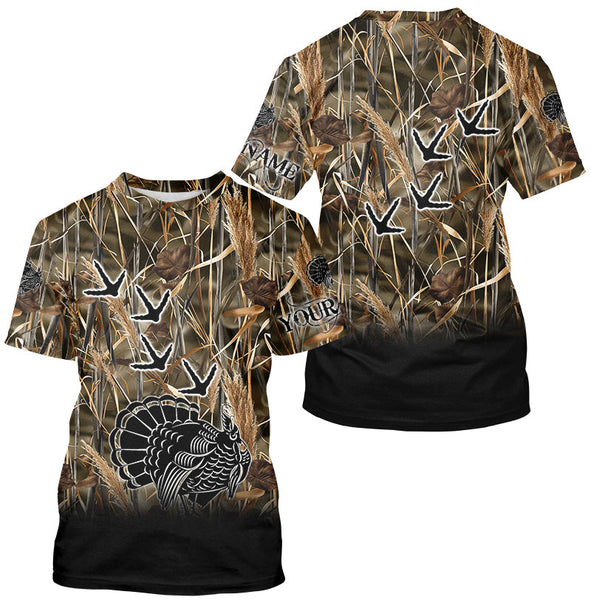 Maxcorners Turkey hunting camo clothing, Turkey hunt Customize Name 3D All Over Printed Shirts LM2608