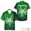 Maxcorners Men's Bowling Shirts Custom Green Lightning Thunder Bowling Team Jersey, gift for team Bowlers MT0609