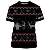 Maxcorners Funny Ugly Sweater pattern Bow Hunter Deer Hunting Customized name All over print Shirts, christmas shirt ideas for hunter LM2608