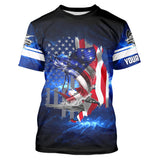 Maxcorners Sailfish Fishing American Flag Patriot blue galaxy Custom Sailfish fishing shirts personalized gift  LM2408