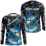 Maxcorners Custom Marlin Fishing Camo Long Sleeve Fishing Shirts, Personalized Marlin Fishing Team Jersey LM1610