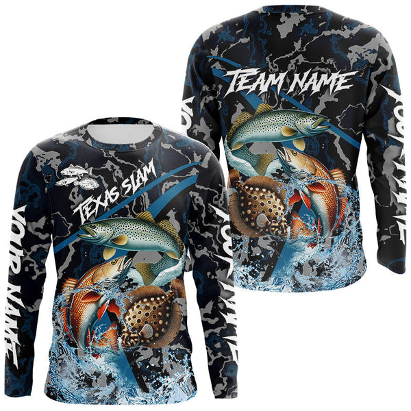 Maxcorners Texas Slam Fishing Camo Long Sleeve Fishing Shirts, Personalized Inshore Slam Fishing Team Jersey LM1610