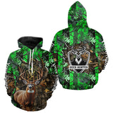 Maxcorners Deer Hunting big game green camo Grim Reaper Custom Name 3D All over print shirts gifts for Hunters LM2608
