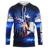 Maxcorners Texas Flag TX Bass Fishing US blue galaxy Customize Name long sleeves fishing shirt for men, women LM0201