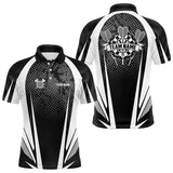 Maxcorners Personalized Black And White Darts Shirts For Men Custom Darts Team Jerseys