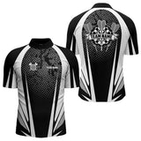 Maxcorners Personalized Black And White Darts Shirts For Men Custom Darts Team Jerseys