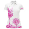 Maxcorners Golf Pink Tie Dye Golf Wine  Customized Name 3D Polo Shirt