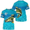 Maxcorners Walleye fishing blue water camo Custom sun protection long sleeve fishing shirt for men, women MT2108