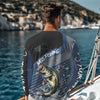 Maxcorners Largemouth Bass fishing Custom UV protection fishing long sleeve shirt, Bass Fishing jerseys | Blue LM0201