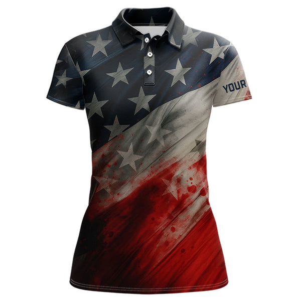 Maxcorners Personalized golf polos shirts for men American flag 4th July custom patriotic best men golf wears