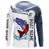 Maxcorners Walleye Fishing blue camo American Flag Custom name and boat name Long sleeve, Long Sleeve Hooded LM0501