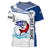 Maxcorners Striped Bass Fishing 3D Shirts Customize Name And Boat Name