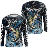 Maxcorners Custom Largemouth Bass Fishing Camo Long Sleeve Fishing Shirts, Personalized Bass Fishing Team Jerseys LM0607