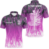Maxcorners Disc golf basket pink camo Men disc golf polo shirts custom disc golf jerseys team shirts for men MT0510