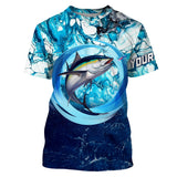 Maxcorners Tuna fishing blue water sea camo saltwater fishing Custom name UV protection performance fishing shirt LM2408