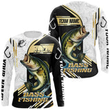 Maxcorners Personaized name Largemouth Bass fishing Custom sun protection Bass fishing team jerseys | GolD LM0607