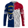 Maxcorners NC Fishing Custom North Carolina Flag Fish hook skull Custom Long sleeve, Long Sleeve Hooded  LM0201