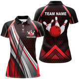 Maxcorners Black And Red  Bowling Jersey Customized Name, Team Name 3D Shirt