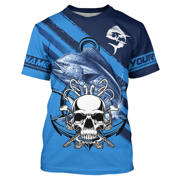 Maxcorners Personalized Mahi mahi Fish reaper Saltwater blue sea UV Long Sleeve Performance Fishing Shirts MT2108