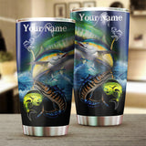 Maxcorners Mahi-mahi, Wahoo, Tuna Saltwater Fishing Tumbler Customize Name