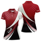 Maxcorners Mens golf polo shirts custom name red and white golf shirt, tournament golf tops for mens LM1307
