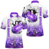 Maxcorners Ball Fire Hexagon Pattern Bowling Jersey Customized Name 3D Shirt