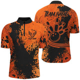 Maxcorners Black And Orange Bowling Jersey Customized Name 3D Shirt