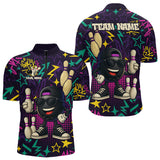 Maxcorners Funny Bowling shirts for Men custom purple graffiti pattern bowling team jerseys, gift for bowlers LM1307